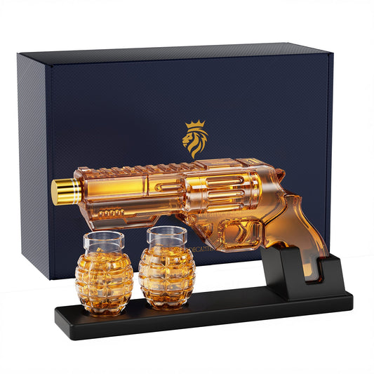 Sukiki Whiskey Decanter Set with Grenade Shot Glasses