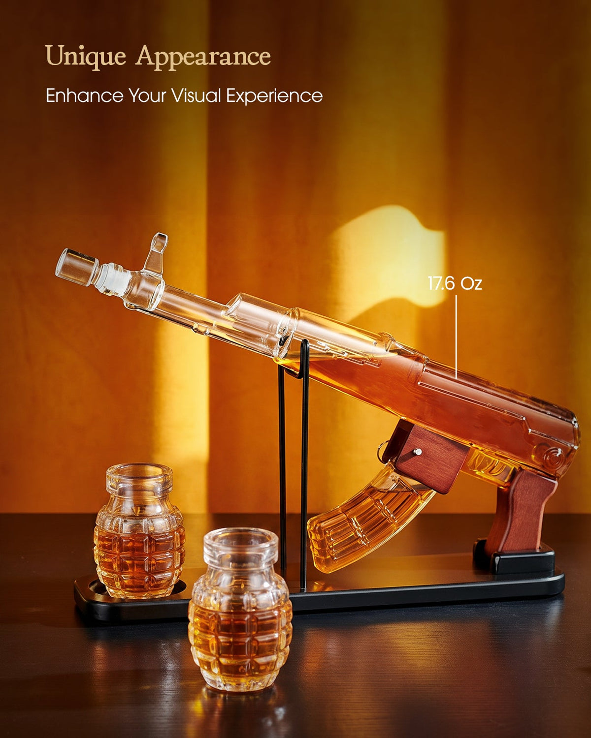 Sukiki  AK-47 Gun Whiskey Decanter Set - Perfect Gift for Dad & Men