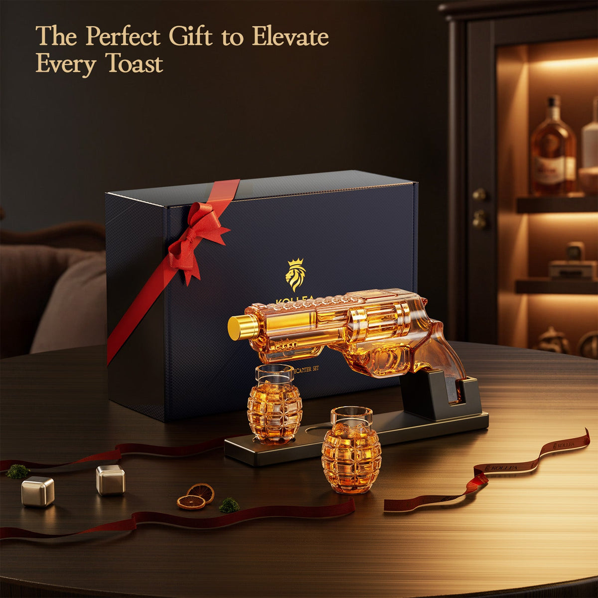 Sukiki Whiskey Decanter Set with Grenade Shot Glasses