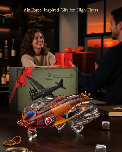 Sukiki  Fighter Aircraft Whiskey Decanter Set