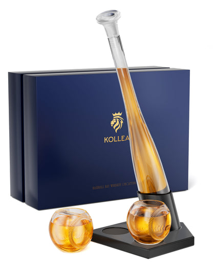 Sukiki Baseball Bat  20 Oz Whiskey Decanter Set, Gift for Men, Coach, Boyfriend