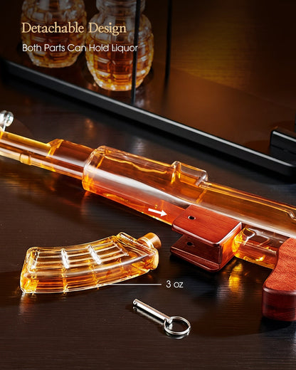 Sukiki  AK-47 Gun Whiskey Decanter Set - Perfect Gift for Dad & Men