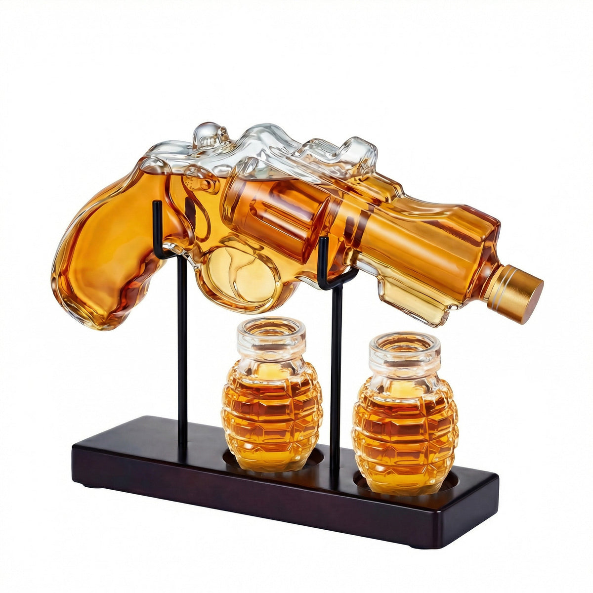 Sukiki Novelty Whiskey Decanter Gift Set with 2 Grenade Glasses for Men