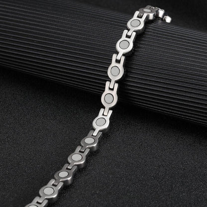 Ladies Laguna White Crystal Magnetic Bracelet