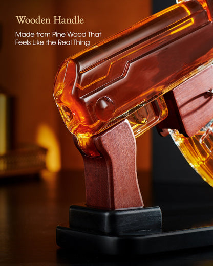 Sukiki  AK-47 Gun Whiskey Decanter Set - Perfect Gift for Dad & Men
