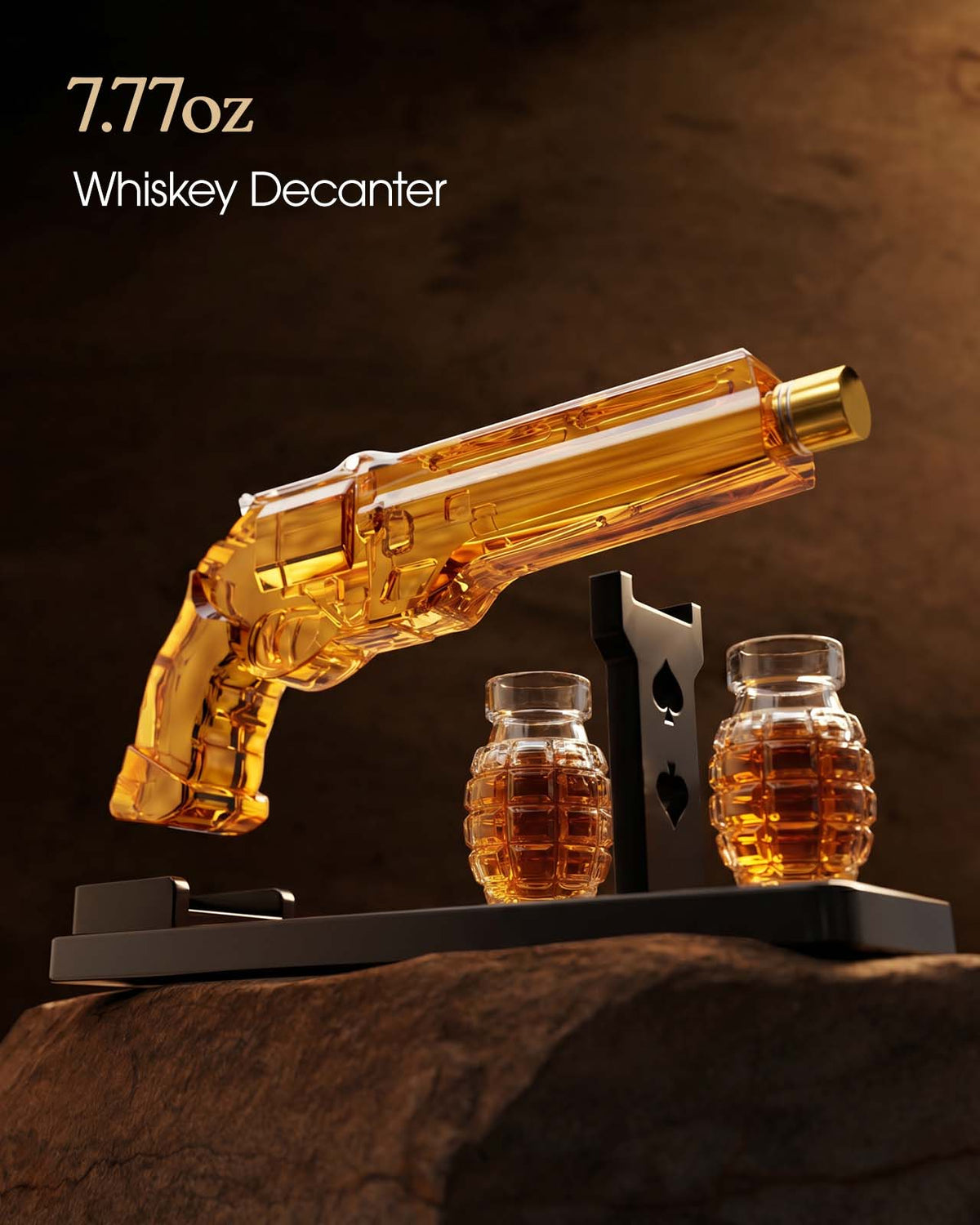 Sukiki  Ace Whiskey Decanter Sets for Men, Whiskey Decanter Gift Set