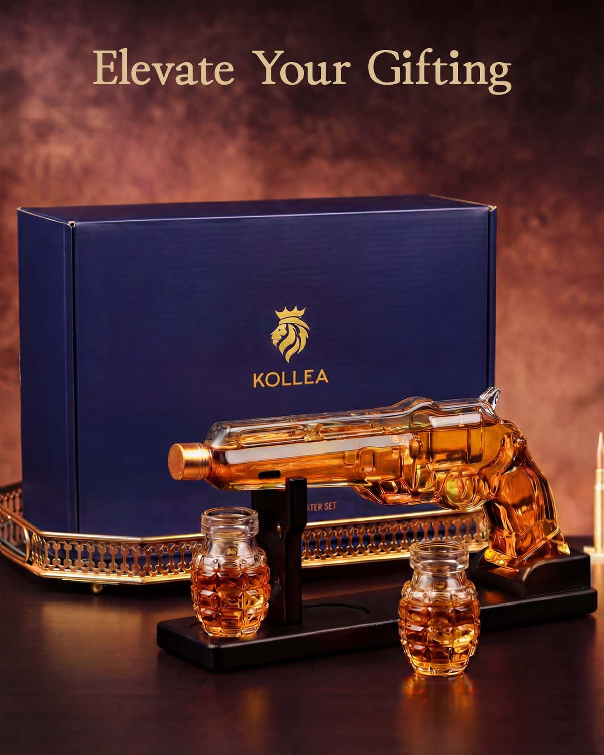 Sukiki  Ace Whiskey Decanter Sets for Men, Whiskey Decanter Gift Set