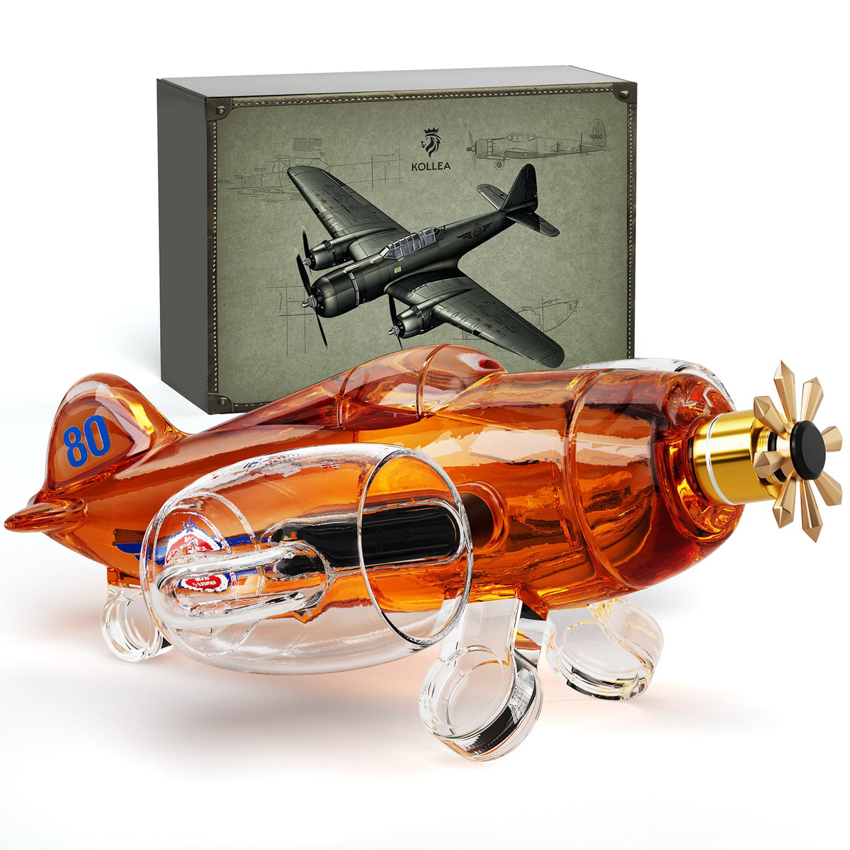Sukiki  Fighter Aircraft Whiskey Decanter Set