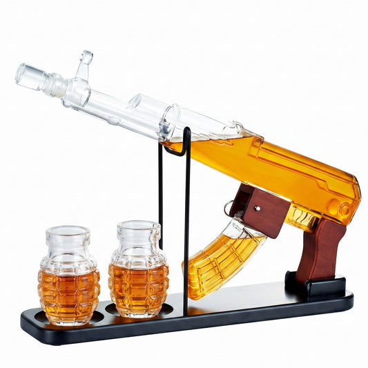 Sukiki  AK-47 Gun Whiskey Decanter Set - Perfect Gift for Dad & Men