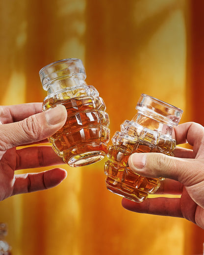 Sukiki Novelty Whiskey Decanter Gift Set with 2 Grenade Glasses for Men