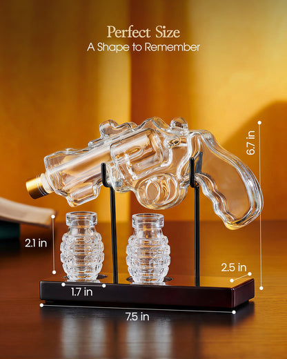 Sukiki Novelty Whiskey Decanter Gift Set with 2 Grenade Glasses for Men