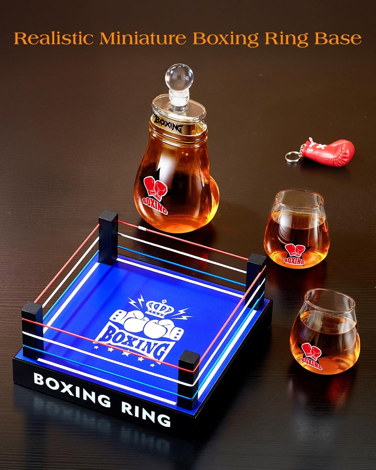 Sukiki  Boxing Whiskey Decanter Set - Black Letter