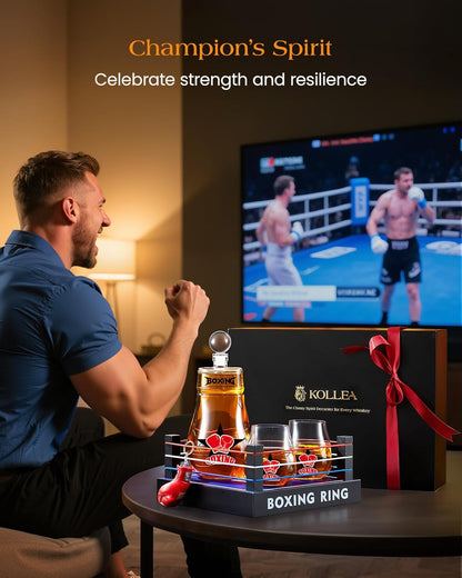 Sukiki  Boxing Whiskey Decanter Set - Black Letter