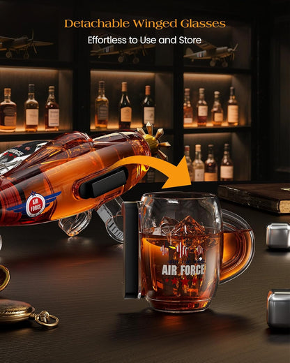 Sukiki  Fighter Aircraft Whiskey Decanter Set