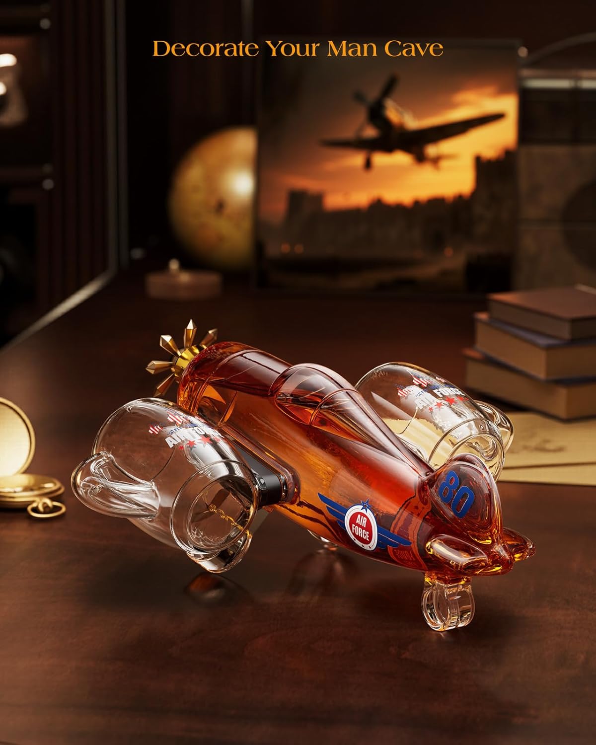 Sukiki  Fighter Aircraft Whiskey Decanter Set