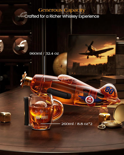Sukiki  Fighter Aircraft Whiskey Decanter Set
