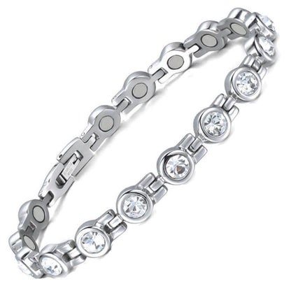 Ladies Laguna White Crystal Magnetic Bracelet