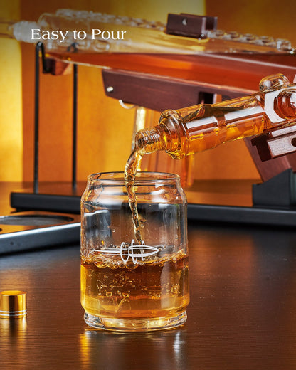 Sukiki  22 Oz Barrett Gun Whiskey Decanter, Best Gift for Army Man